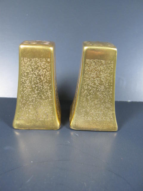 Vintage Pickard Gold PLAIN ENCRUSTED Salt Pepper Shaker